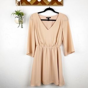 Forever 21 | Blush V Neck A-line Flowy Dress